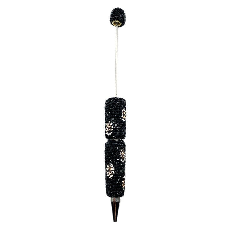 Wholesale wholesale beadable pens DIY heavy leopard full diamond bead pen
